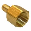 Larsen Supply Co Lasco Hose Adapter, 3/8 in, FPT, 1/2 in, Barb, Brass 17-7637